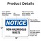 Signmission Non-Hazardous Waste OSHA Notice Sign, Aluminum, 18in W x 12in L, 2PK OS-2PACK-NS-A-1218-L-15077 - alternate 7